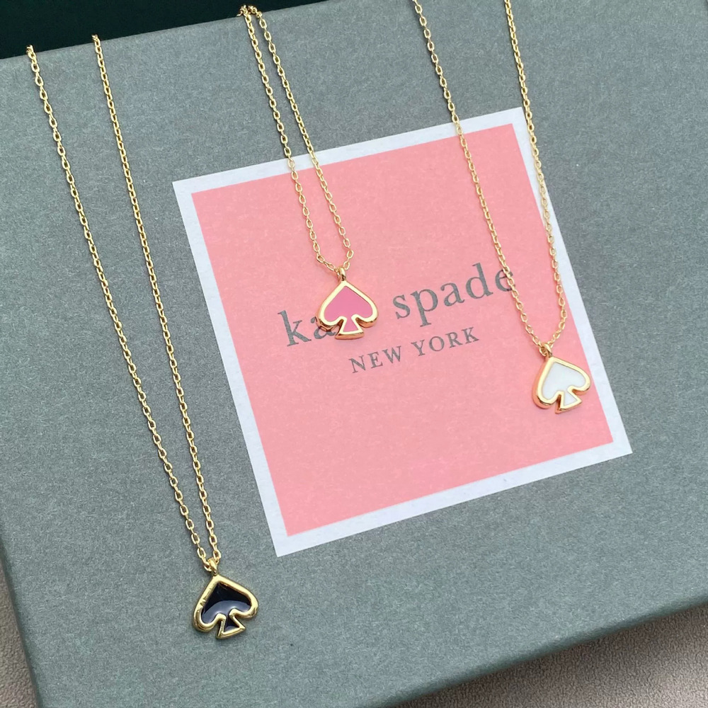 kate spade Heart Pendant Gold Necklace Colorful Enamel